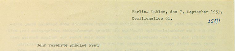 Brief: Martin Niemöller an Elisabeth Schiemann