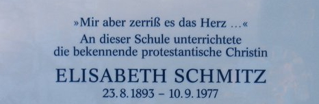Gedenktafel für Elisabeth Schmitz