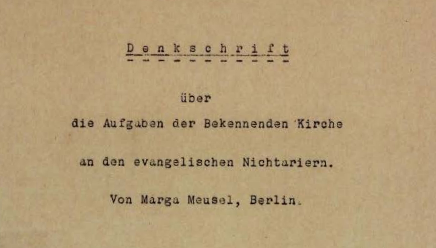 Denkschrift von Marga Meusel, 1935