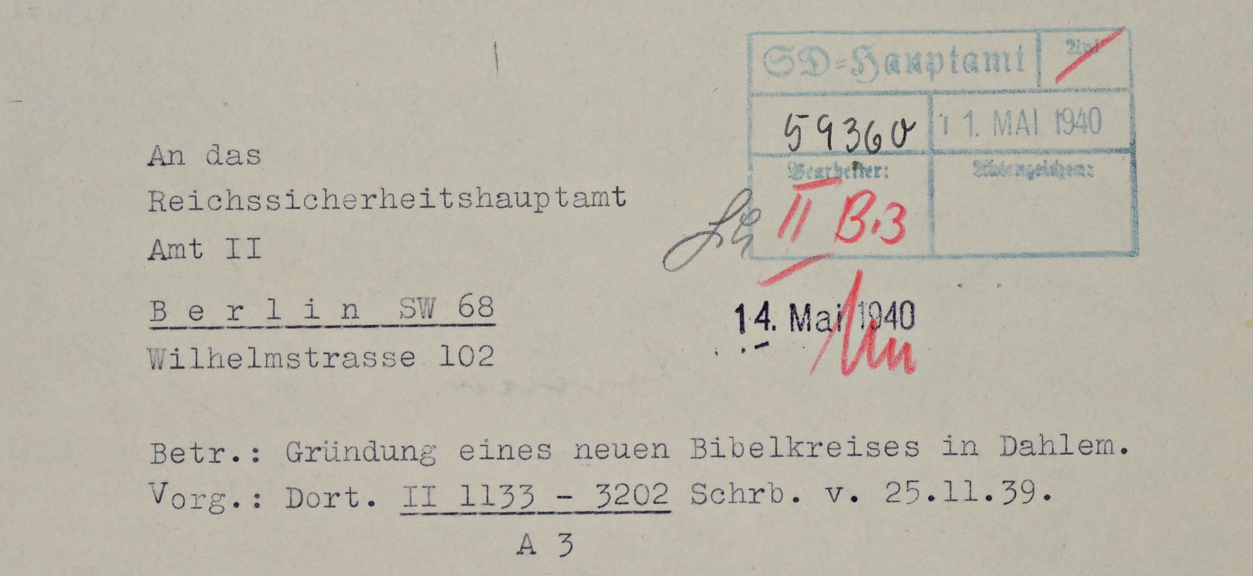 Überwachungsberichte 1935-1940